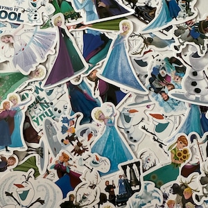 Adesivi Frozen, confezione da 10/15/20 / Adesivi in vinile impermeabili / Elsa, Anna, Olaf / Bomboniere Disney, album di ritagli, regali