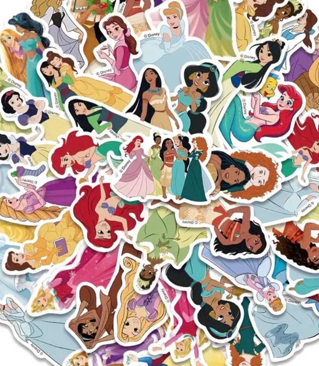 Princess Sticker Rhinestones Disney Princess Sticker Pack – Waterproof Vinyl Decals - Etsy