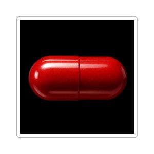 Red Pill Kiss-Cut Stickers | Laptop Decor, Fun Gift, Art Stickers, Cool Accessories, Medication Theme
