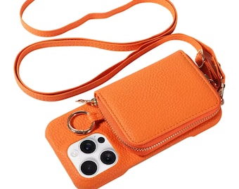 Faux Leather iPhone Wallet Case | Crossbody Phone Bag