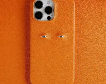 Eye Design Genuine Leather iPhone Case: Back Cover, for 11, to 17 pro max