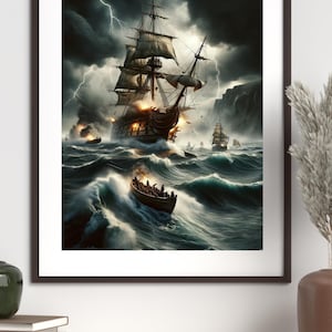 Pirate Ship,pirate ship painting,pirate art,pirate painting,pirate wall art,ship,sailing ship,Digital art prints,Printable wall art