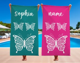 Girls Beach Towels, Custom Beach Towels, Music Lover Gift, Girl Trip Gift, Birrthday Gift for Girls, Vacation Gift for Music Lover