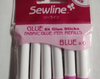 Sewline Blue Glue Fabric Glue Pen Refills package of 6
