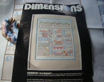 Quiltsy Destash Vintage-Land Alphabet Maße Cross Stitch Kit