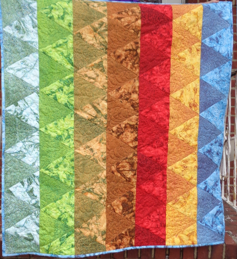 Bright Batik Baby Quilt Quiltsy Handmade Island Batik Sea Salt Etsy
