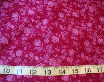 Marsala Red Floral Cotton Quilt Fabric