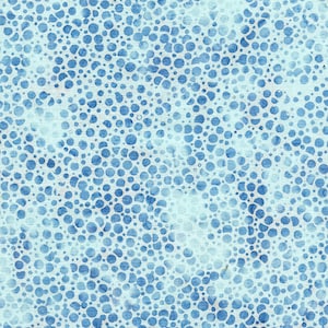 Könnte beinhalten: Ein hellblauer Hintergrund mit einem Muster aus blauen Kreisen in verschiedenen Größen.