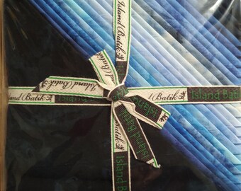 Island Batik Brilliant Blues Stack 10 in squares Batik Fabric Precut