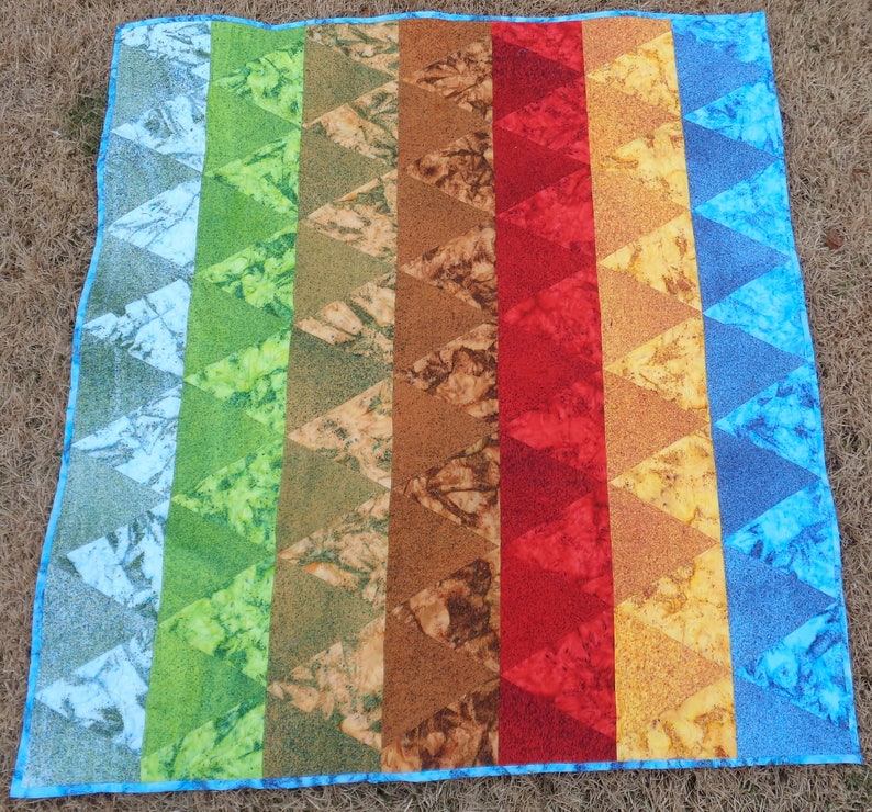 Bright Batik Baby Quilt Quiltsy Handmade Island Batik Sea Salt Etsy