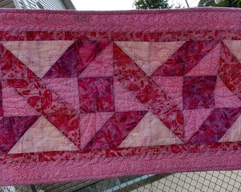 Batik Pink Orchid Ribbon Twist Table Runner Friendship Star