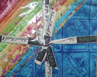 Island Batik Sunshine Garden Stack 10 in squares Batik Fabric Precut