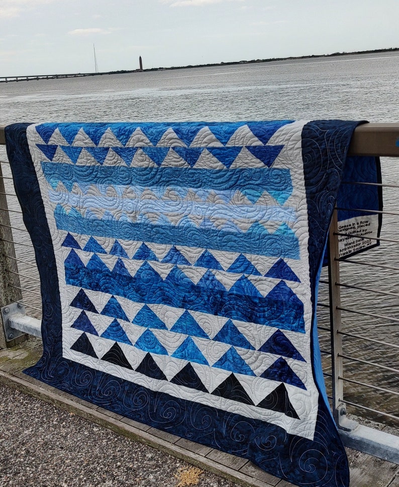 Geese in a Row Quilt Throw Twin Coverlet Bedspread Etsy