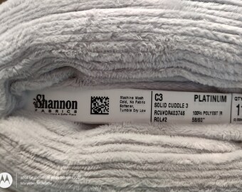 Shannon Cuddle 3 Platinum 60" wide Minkee by the yard