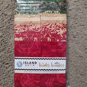 Island Batik Winter Wonders Strip Pack Jellyroll 2.5&quot; tiras de tela