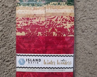 Island Batik Winter Wonders Strip Pack Jellyroll 2.5" Strips Fabric