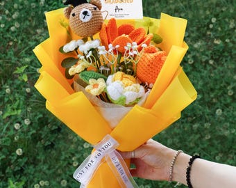 Crochet Graduation Bouquet with Knitted Bear: Class of 2026 Keepsake