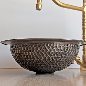 Hammered brass sink moroccan bronze Sink