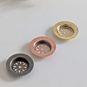 Unlacquered Brass Sink Drain: Moroccan Pop-Up Drain Stopper