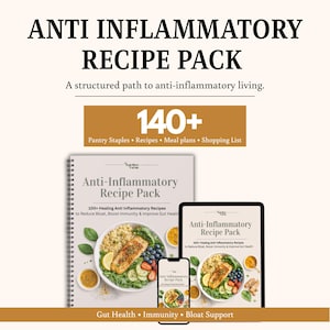 Pacchetto di ricette antinfiammatorie, modello Canva modificabile (download digitale)