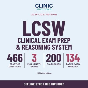 LCSW Exam Prep 2026, 466 Practice Questions, 3 Mock Exams, 200 Flashcards, Social Work Study Guide, Offline Study Hub
