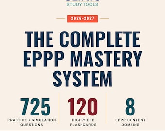 EPPP Study Bundle, Psychology Licensing Exam Prep, Practice Exams, Flashcards, Study Guide, Psychology Licensing Prep, Digital Download