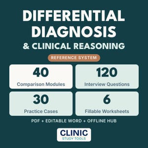 Differential Diagnosis Guide | 40 Comparison Modules, 30 Practice Cases & Fillable Worksheets | Clinical Reasoning Therapist Reference