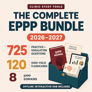 EPPP Study Bundle, Psychology Licensing Exam Prep, Practice Exams, Flashcards, Study Guide, Psychology Licensing Prep, Digital Download