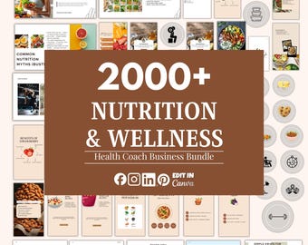 Pacote de Negócios para Coach de Saúde e Nutrição, Guia de Saúde Intestinal e Hormonal, Modelos do Canva (Download Digital)