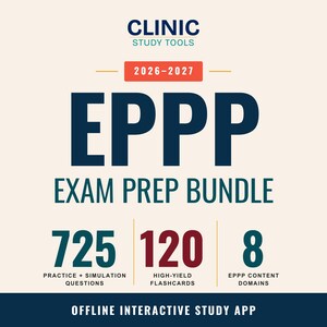 EPPP Study Bundle, Psychology Licensing Exam Prep, Practice Exams, Flashcards, Study Guide, Psychology Licensing Prep, Digital Download