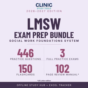 LMSW Exam Prep 2026, 446 Practice Questions, 3 Mock Exams, 150 Flashcards, ASWB Masters Study Guide, Offline Study Hub