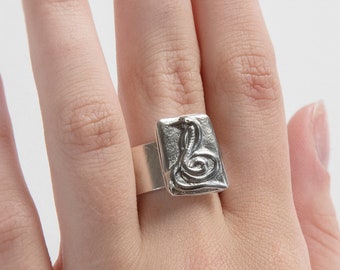 Sterling Silver Cobra Ring, Size 7