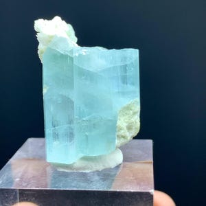 Natural Terminated Blue Aquamarine Crystal, Aquamarine With Feldspar, Aquamarine,  Aquamarine Cluster, Minerals Specimen From Shigar - 11 Gm