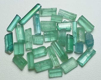 Cristalli di tormalina verde menta naturale terminati, lotto di tormalina, tormalina grezza, gioielli in tormalina, campioni di minerali dall'Afghanistan -