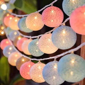 20 luci a stringa a forma di palla di rattan a LED, con USB o batteria, lanterne natalizie per feste e decorazioni per la casa