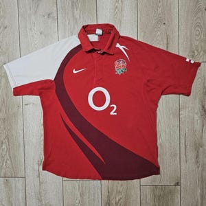 England rugby jersey vintage rugby shirt world sevens rugby union jersey red rugby jersey XL nike