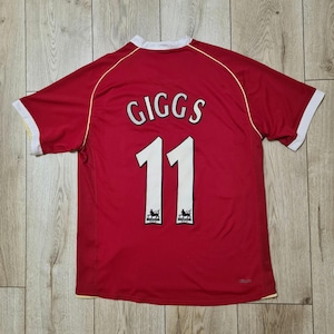 Manchester united vintage Giggs soccer jersey football shirt england soccer jersey red M nike