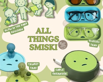 All Things Smiski - Smiski Miniature Set, Smiski Keychain, Smiski Trinkets, Smiski Glasses Tray, Smiski Accessories