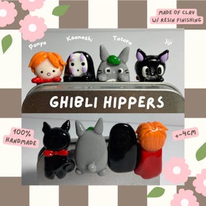 Ghibli Inspired Handmade Clay - kawaii phone hippers klei mate | ghibli keychain | phone charm | worry stone clay | handmade bracelet Hippers
