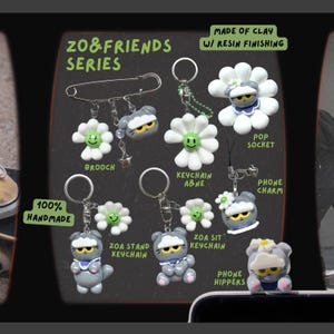 Zo&FRIENDS Zoa BigBang G-Dragon Inspired Handmade Clay - klei mate kawaii phone hippers / llavero / colgante para teléfono / pinza para el cabello