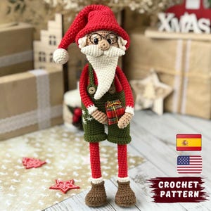 Crochet Pattern Santa Claus Amigurumi pattern in English and Spanish PDF Santa Claus Crochet Santa Christmas Toy Christmas pattern