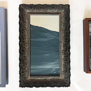 Original Abstract Seascape Painting in Antique Frame - &quot;High Water II&quot;