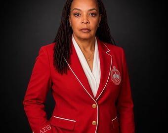 Delta Sigma Theta Red Blazer | Tailored Greek-Inspired Jacket