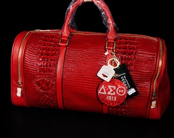 Elegant Alligator-Embossed Large Carry-On Handbag | Luxury Textured Tote Bag