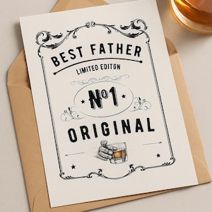 Alles Liebe zum Vatertag! - Whisky-Liebhaber Vatertagskarte - 4x6 "druckbares Geschenk im Jack Daniels Stil - lustige digitale Karte für Papa - Sofortdownload."
