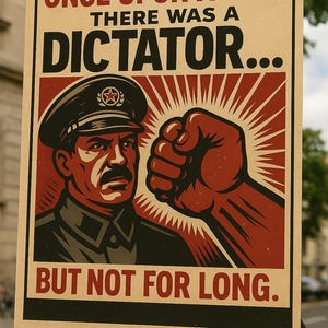 Poster vintage anti-dittatore stampabile – Buono regalo politico, decorazione da parete, bandiera e striscione – Citazione di protesta (A2-A5, 2:3, 5x7, 28 x 40 pollici)