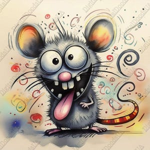 10 Funny Mouse Clipart Bundle – Crazy Cartoon Mice JPG –Printable High Resolution Sublimation Images – 4032x4032px 300DPI–Digital Download