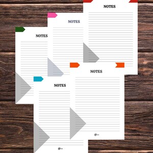 Minimalist Lined Digital Notebook 5 PDF Templates A4,Printable Planner Inserts,Instant Download.lined notebook .printable lined paper, Notes