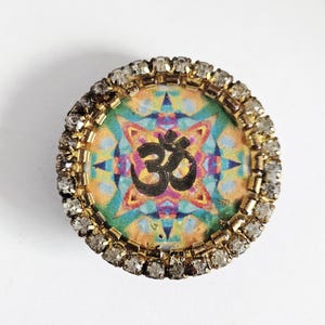 Om Pocket Coin Talisman Green Aventurine Tiger Eye Gemstone Wealth Amulet  Grabovoi Codes 888Hz 777Hz 999Hz Frequency |Money Luck