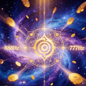 888Hz 777Hz Subliminale MP3-video voor rijkdom | Spreuk met zegel voor financiële vrijheid (digitale download)